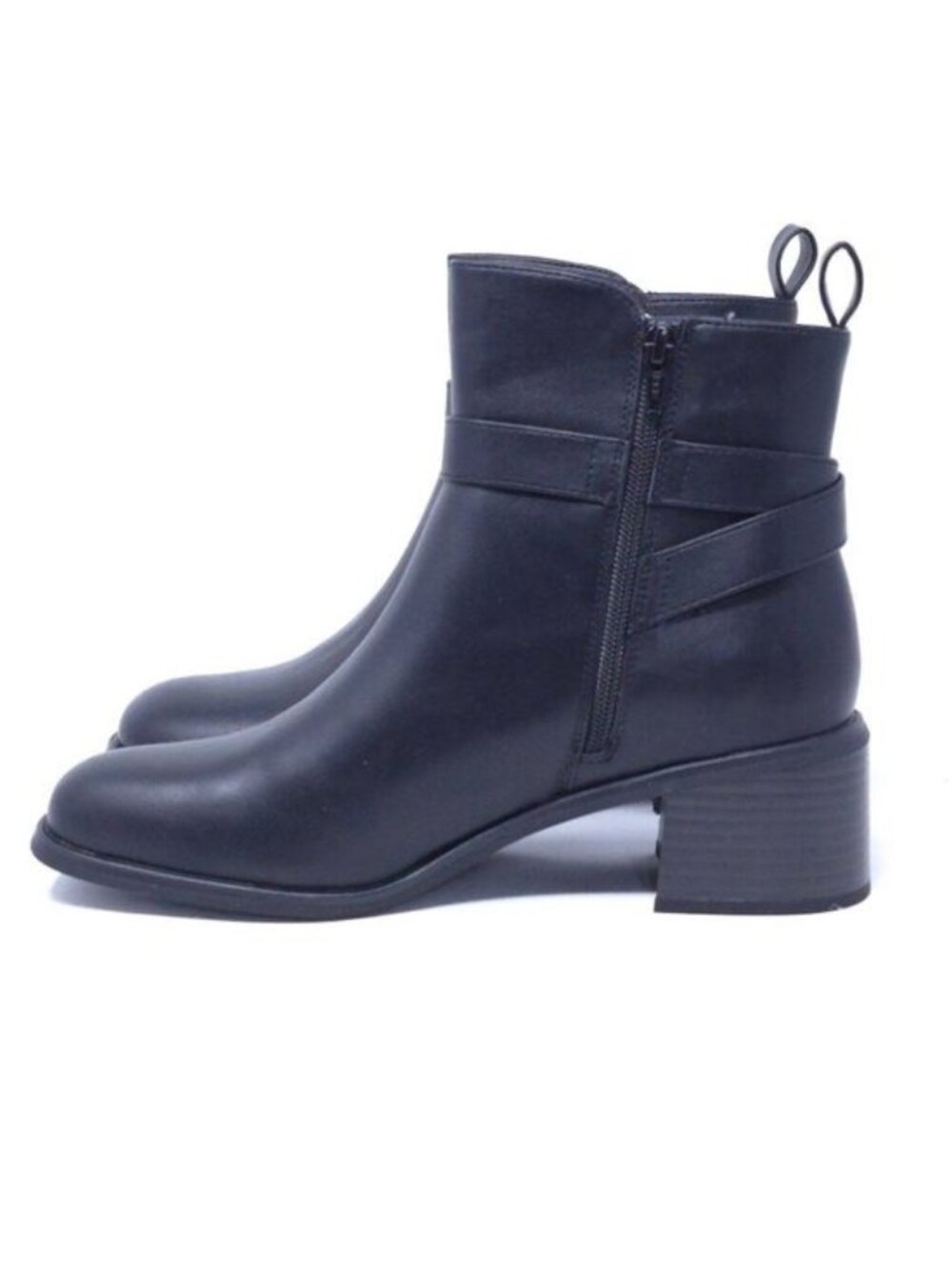 New White Mountain Narrows Black Smooth Block Heel Booties Women’s 9.5M - Picture 6 of 11